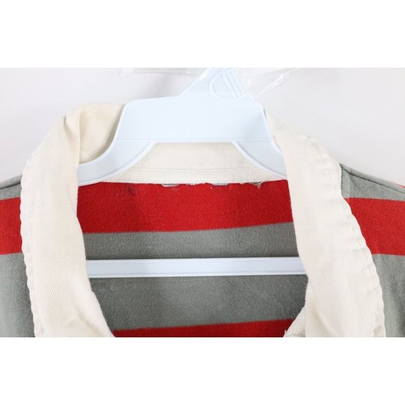 Vintage 90s FILA Mens Small Faded Spell Out Striped Long Sleeve Rugby Polo Shirt - Picture 4 of 7